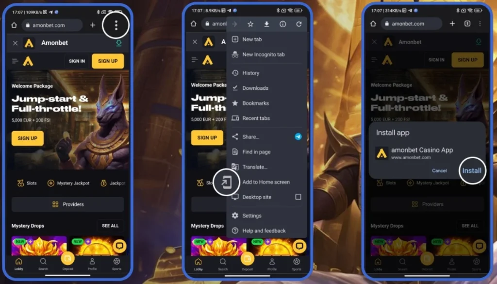 amonbet app for Android
